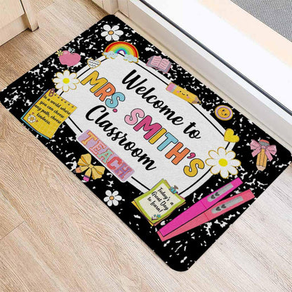 Personalized Teacher Name Doormat, Classroom Decoration