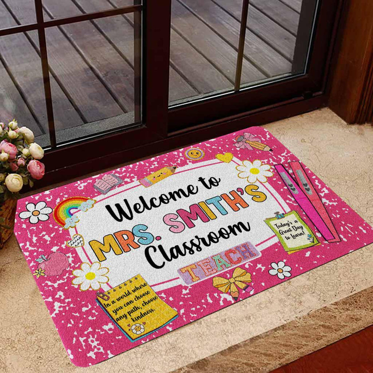 Personalized Teacher Name Doormat, Classroom Decoration