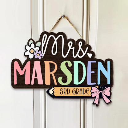 Custom Teacher Name Sign, Custom Teacher Door Sign, Teacher Appreciation Gift