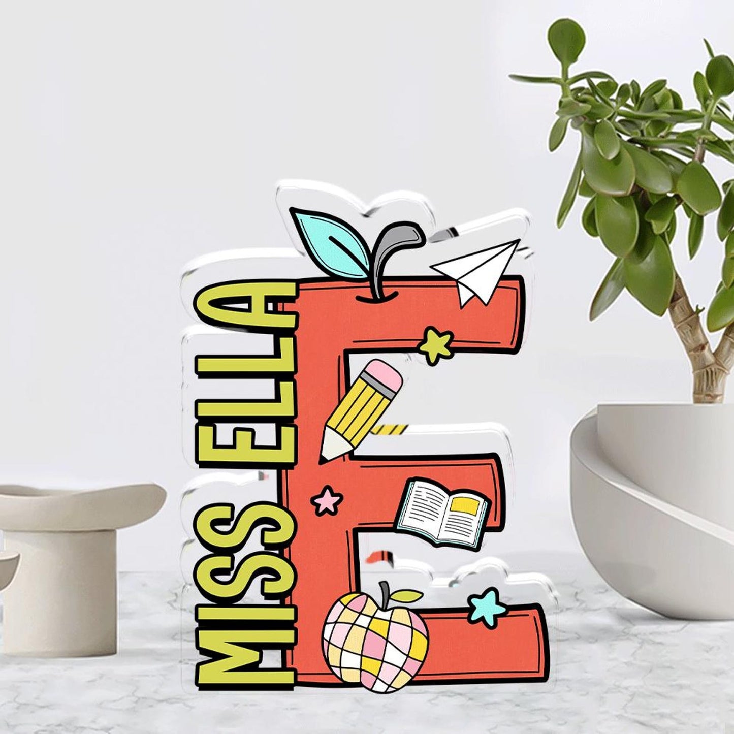 Custom Teacher Desk Plaque, Teacher Acrylic Block, Personalized Name Sign Acrylic Plaque