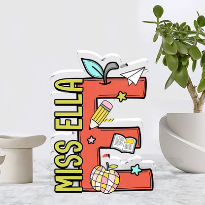 Custom Teacher Desk Plaque, Teacher Acrylic Block, Personalized Name Sign Acrylic Plaque