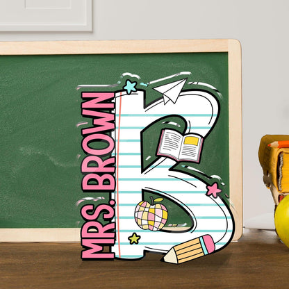 Custom Teacher Desk Plaque, Teacher Acrylic Block, Personalized Name Sign Acrylic Plaque