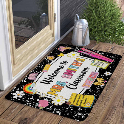 Personalized Teacher Name Doormat, Classroom Decoration