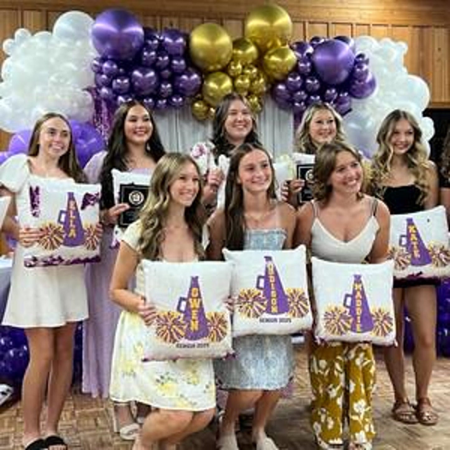 Personalized Cheerleader Sequin Pillow Cover, Senior Banquet Gift