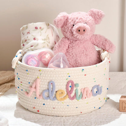 Handmade Candy Basket Personalized Name Storage Baby Shower Gift