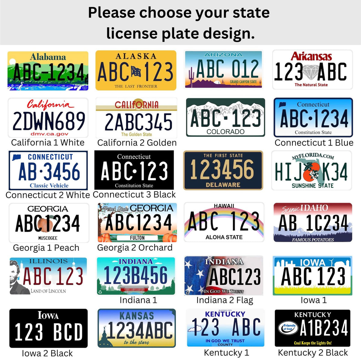 Personalized State License Plate Keychain Custom Acrylic Car Keyring