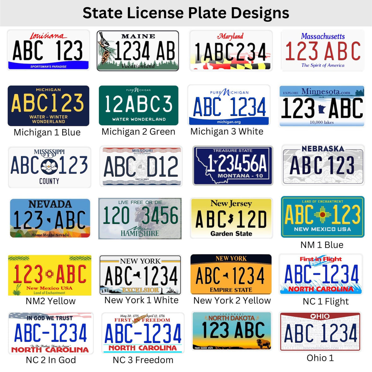 Personalized State License Plate Keychain Custom Acrylic Car Keyring