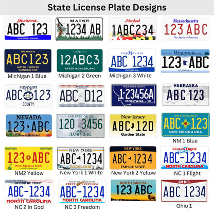 Personalized State License Plate Keychain Custom Acrylic Car Keyring