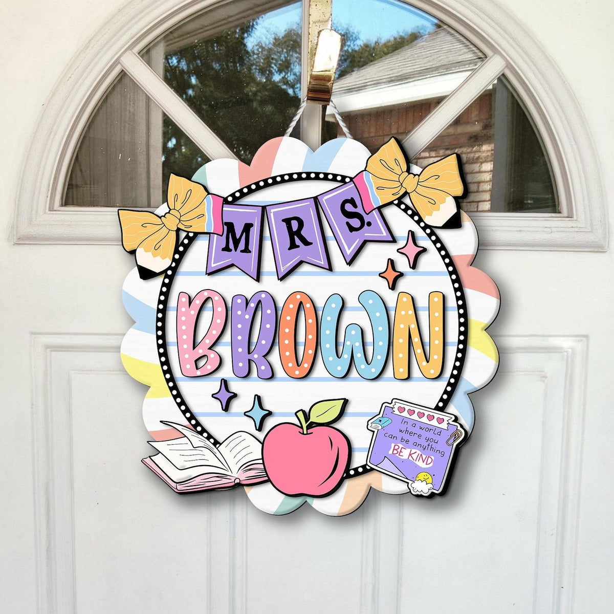Custom 3D Teacher Name Door Hanger - Personalized Classroom Decor