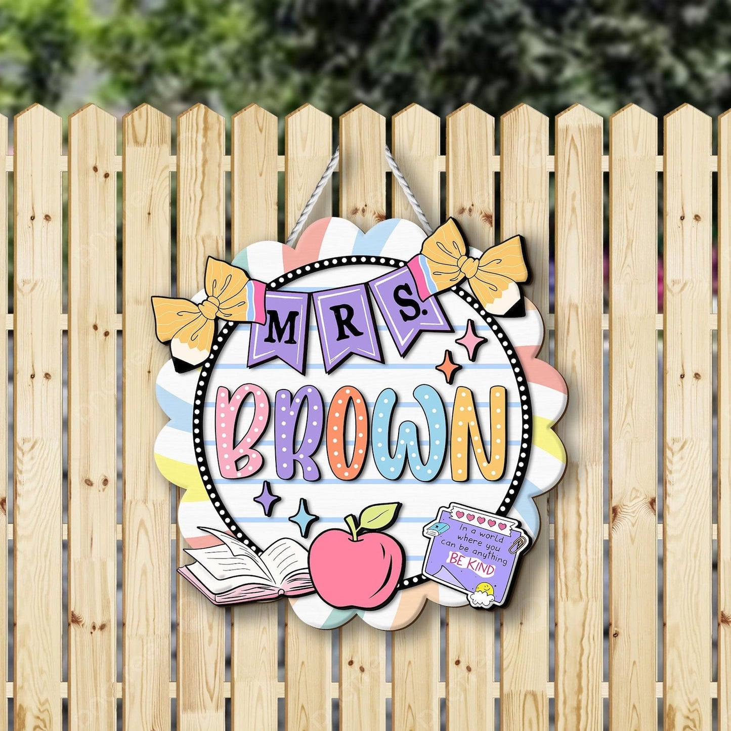 Custom 3D Teacher Name Door Hanger - Personalized Classroom Decor
