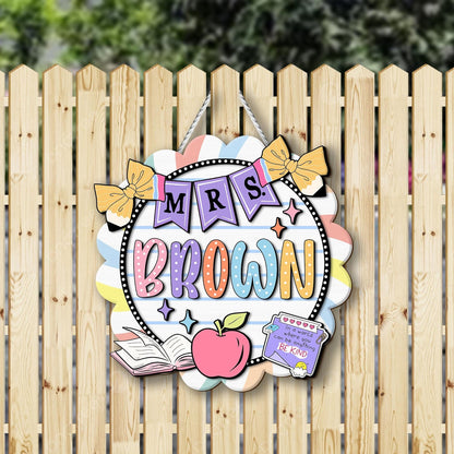 Custom 3D Teacher Name Door Hanger - Personalized Classroom Decor