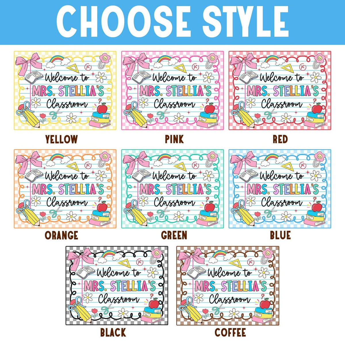 Personalized Teacher Tapestry, Custom Welcome Classroom Banner with Name