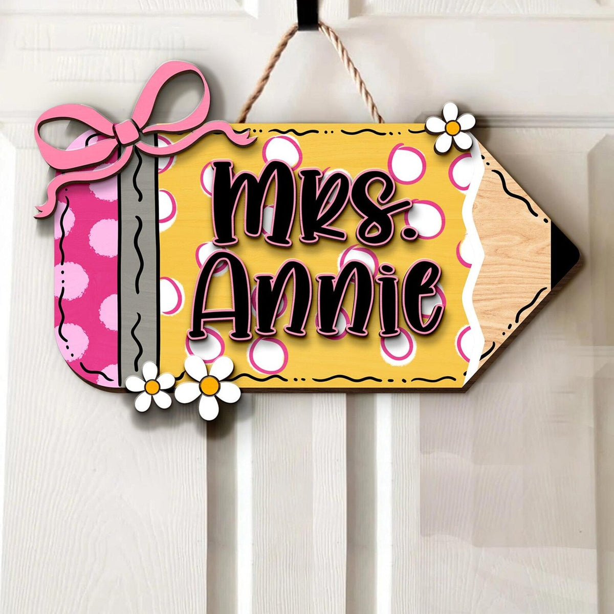 Personalized Teacher Back To School Gifts, Pencil Teacher Door Sign
