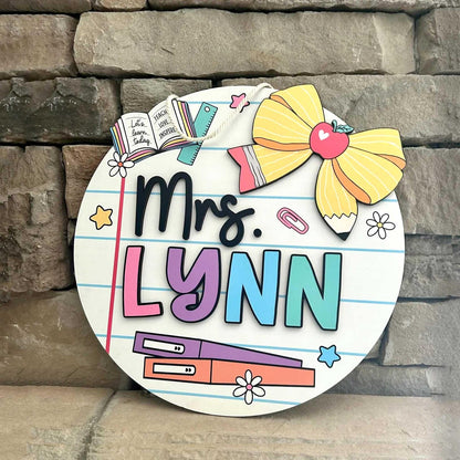 Teacher Appreciation Gift, Custom 3D Teacher Door Hanger With Name, Gift For Teacher