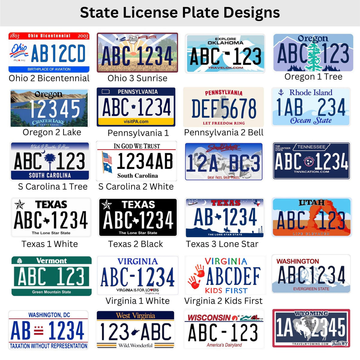 Personalized State License Plate Keychain Custom Acrylic Car Keyring