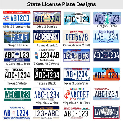 Personalized State License Plate Keychain Custom Acrylic Car Keyring