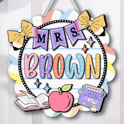 Custom 3D Teacher Name Door Hanger - Personalized Classroom Decor