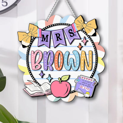 Custom 3D Teacher Name Door Hanger - Personalized Classroom Decor