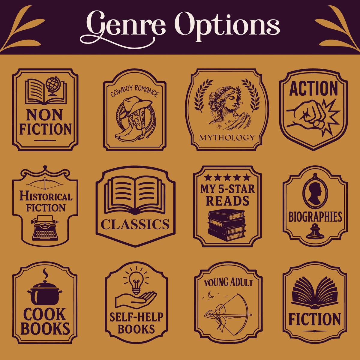 Original Dark Romance Tavern Sign, Custom Book Genre Shelf Dividers