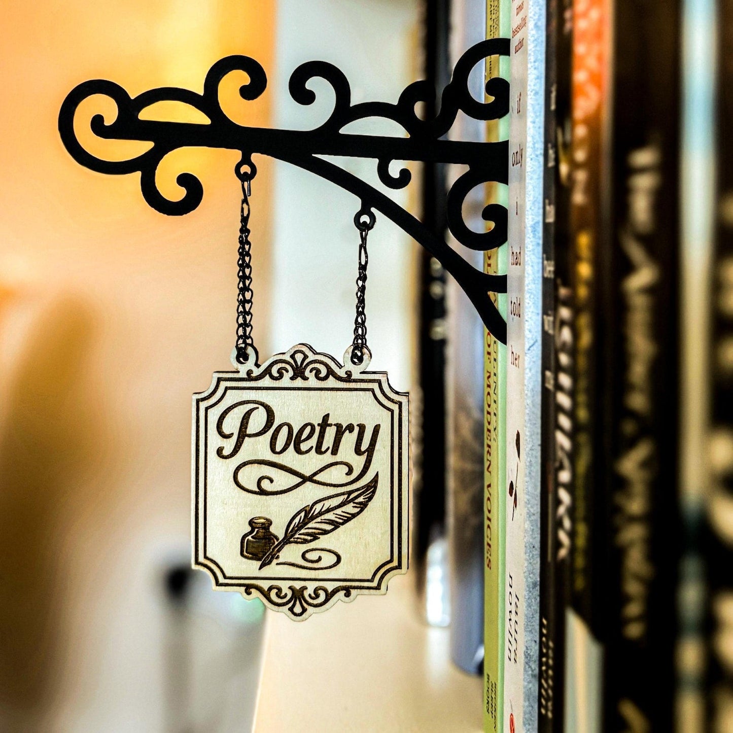 Original Dark Romance Tavern Sign, Custom Book Genre Shelf Dividers