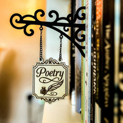 Original Dark Romance Tavern Sign, Custom Book Genre Shelf Dividers