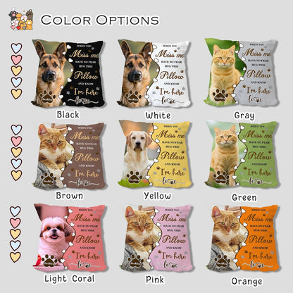 Custom Pet Memorial Pillow, Pet Loss Gift with Photo, Dog Cat Memorial Cushion
