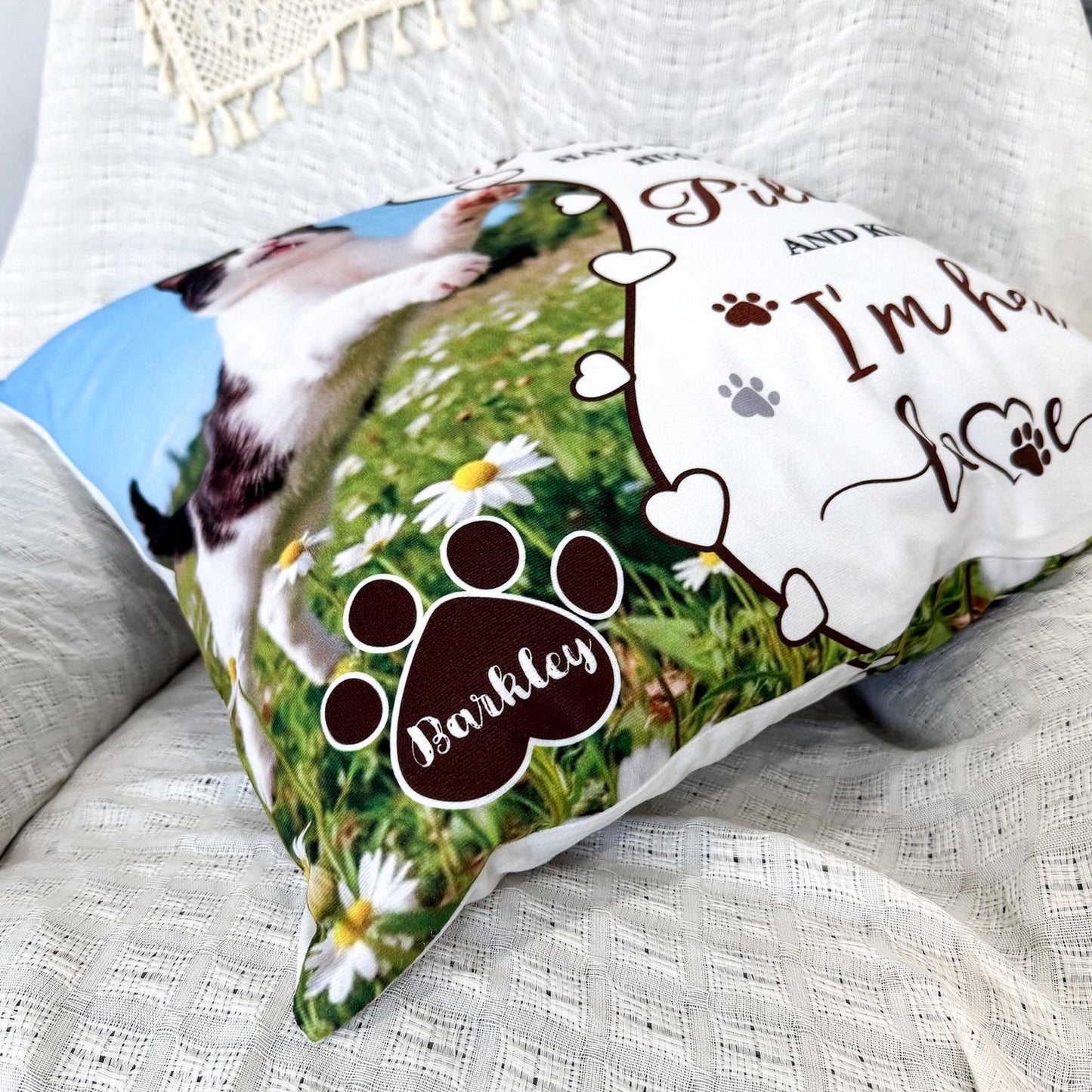 Custom Pet Memorial Pillow, Pet Loss Gift with Photo, Dog Cat Memorial Cushion
