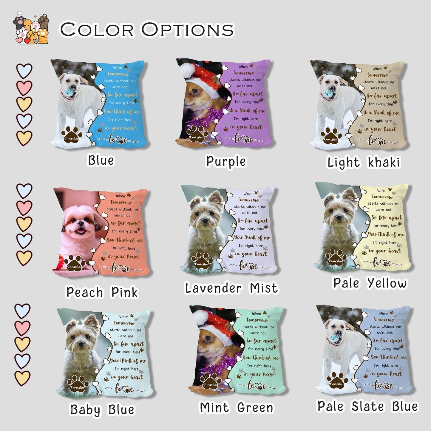 Custom Pet Memorial Pillow, Pet Loss Gift with Photo, Dog Cat Memorial Cushion