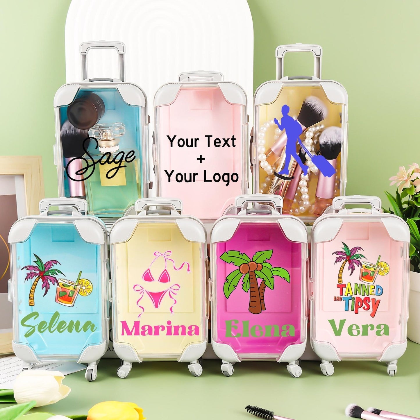 Personalized Girls trip travel mini suitcase party favors hangover recovery kit girls trip survival kit