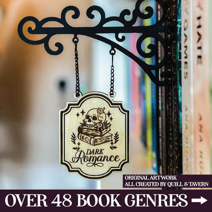 Original Dark Romance Tavern Sign, Custom Book Genre Shelf Dividers