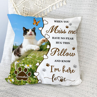 Custom Pet Memorial Pillow, Pet Loss Gift with Photo, Dog Cat Memorial Cushion
