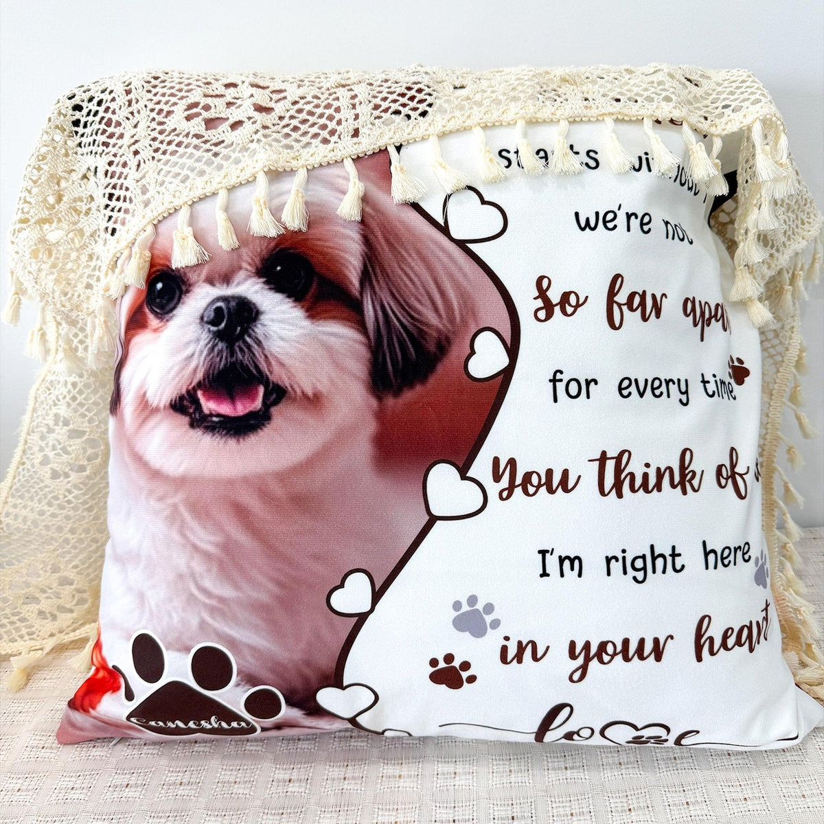 Custom Pet Memorial Pillow, Pet Loss Gift with Photo, Dog Cat Memorial Cushion