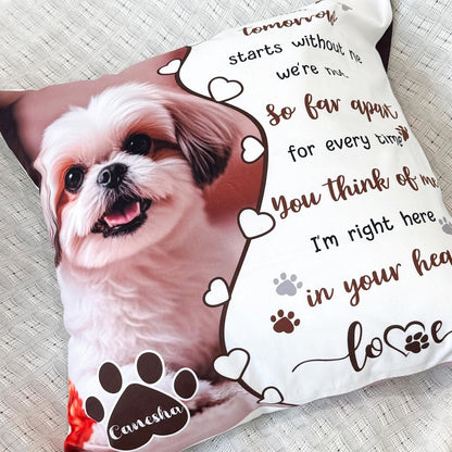 Custom Pet Memorial Pillow, Pet Loss Gift with Photo, Dog Cat Memorial Cushion
