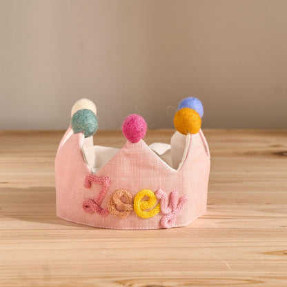 Custom Linen Birthday Crown | Handmade Kids Party Hat