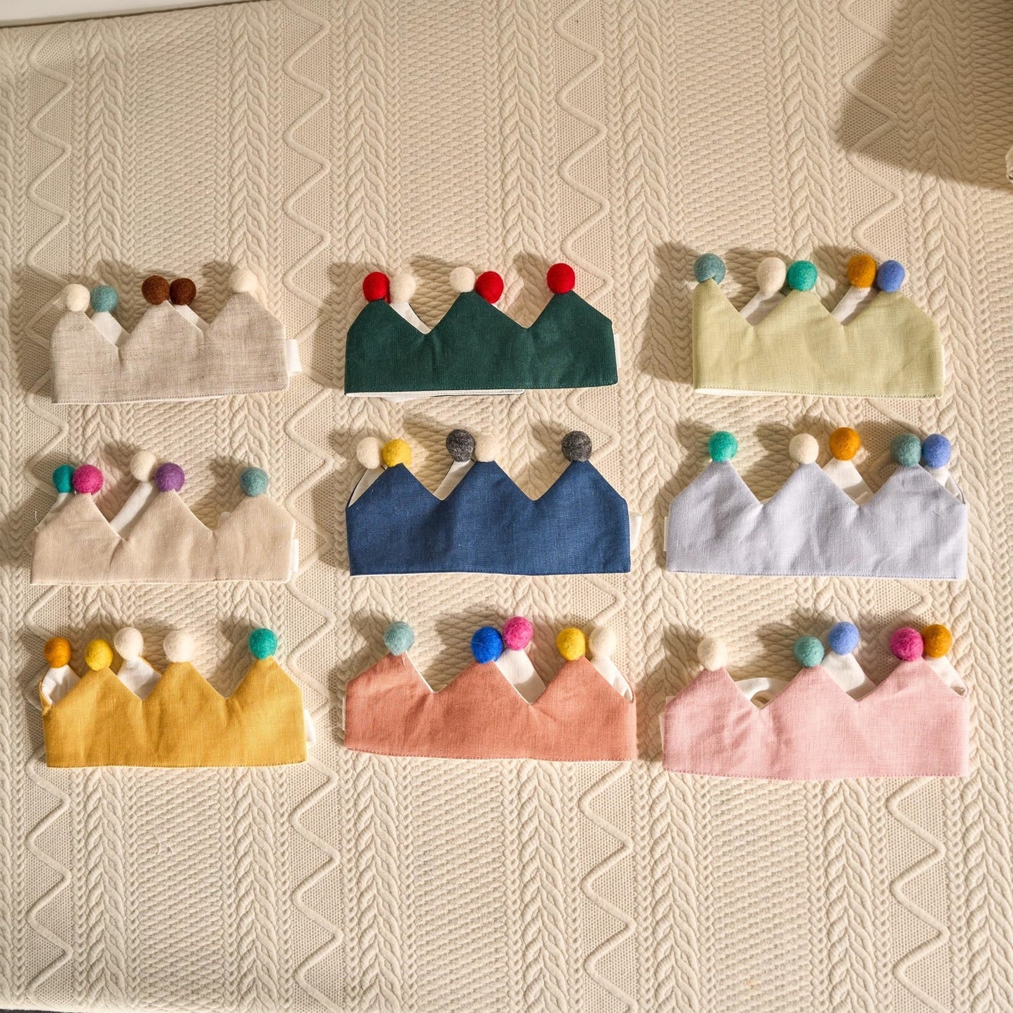 Custom Linen Birthday Crown | Handmade Kids Party Hat