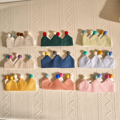 Custom Linen Birthday Crown | Handmade Kids Party Hat