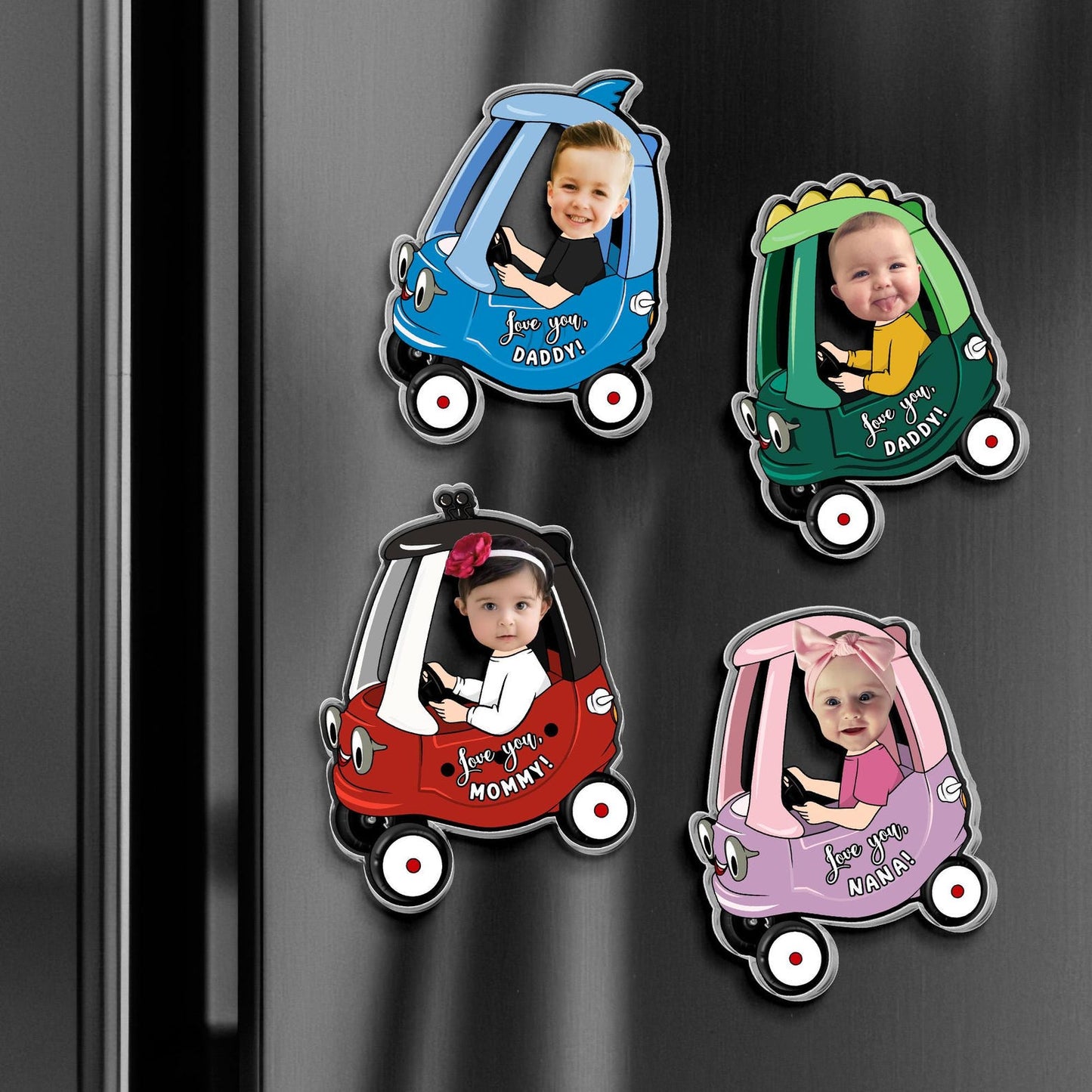 Custom Kids Photo Car Visor Clip: Personalized Fathers Day Gift for Dad,