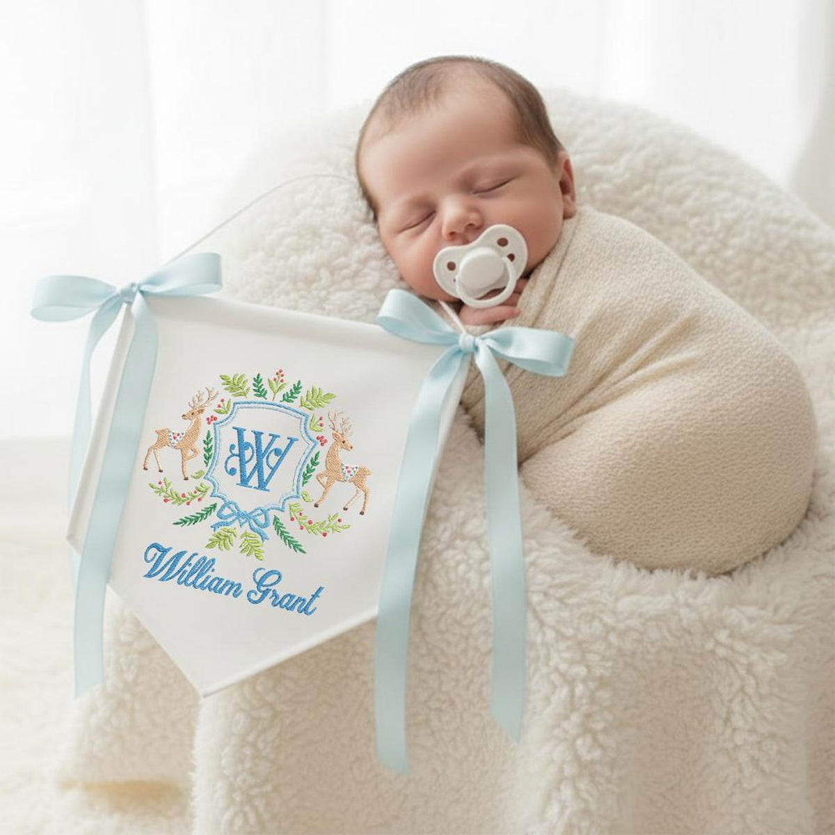 Custom Baby Banner  Welcome Baby , Baby Shower Wreath