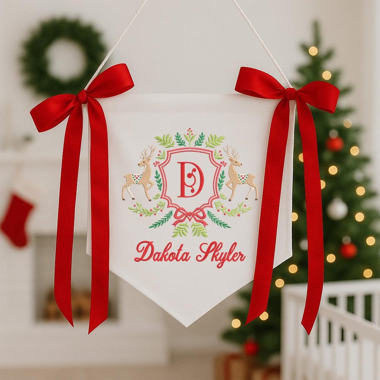 Custom Baby Banner  Welcome Baby , Baby Shower Wreath