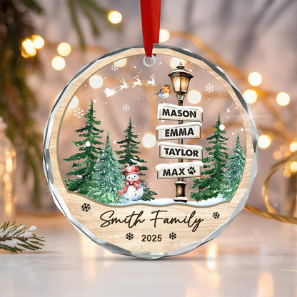 Family Names Christmas Ornament 2026, Personalized Family With Pets Ornaments