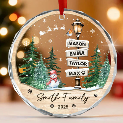 Family Names Christmas Ornament 2026, Personalized Family With Pets Ornaments