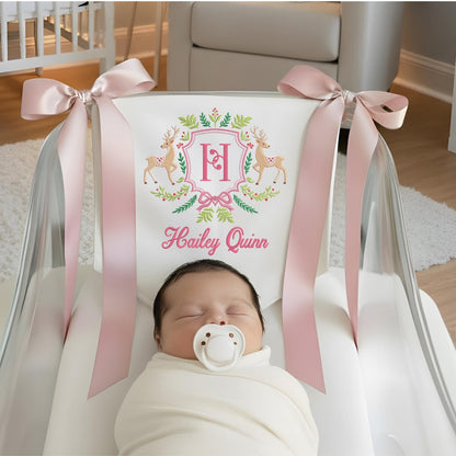 Custom Baby Banner  Welcome Baby , Baby Shower Wreath