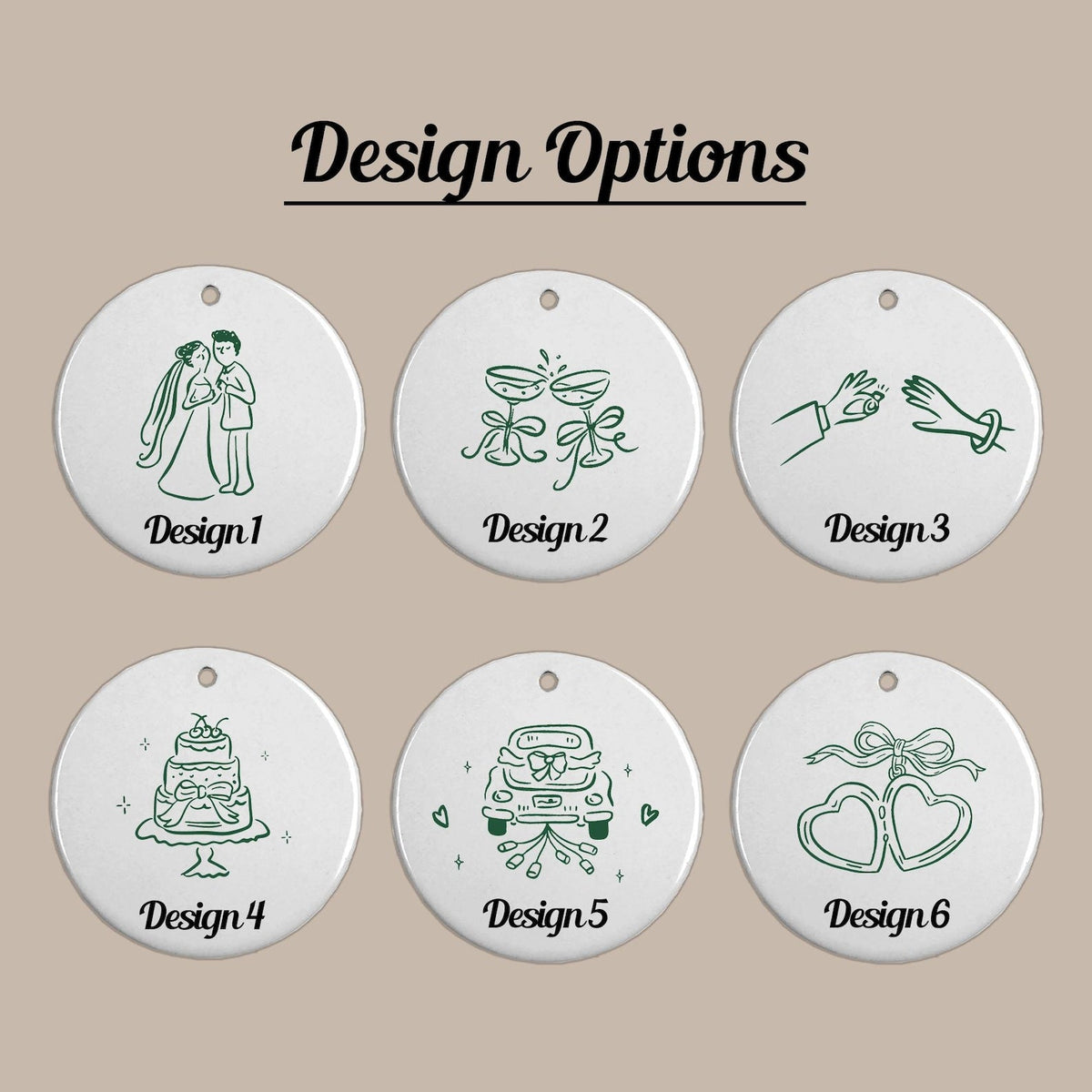 2 Sided Ceramic Ornament, Our First Christmas Engaged, Personalized Engagement Gift for Couples