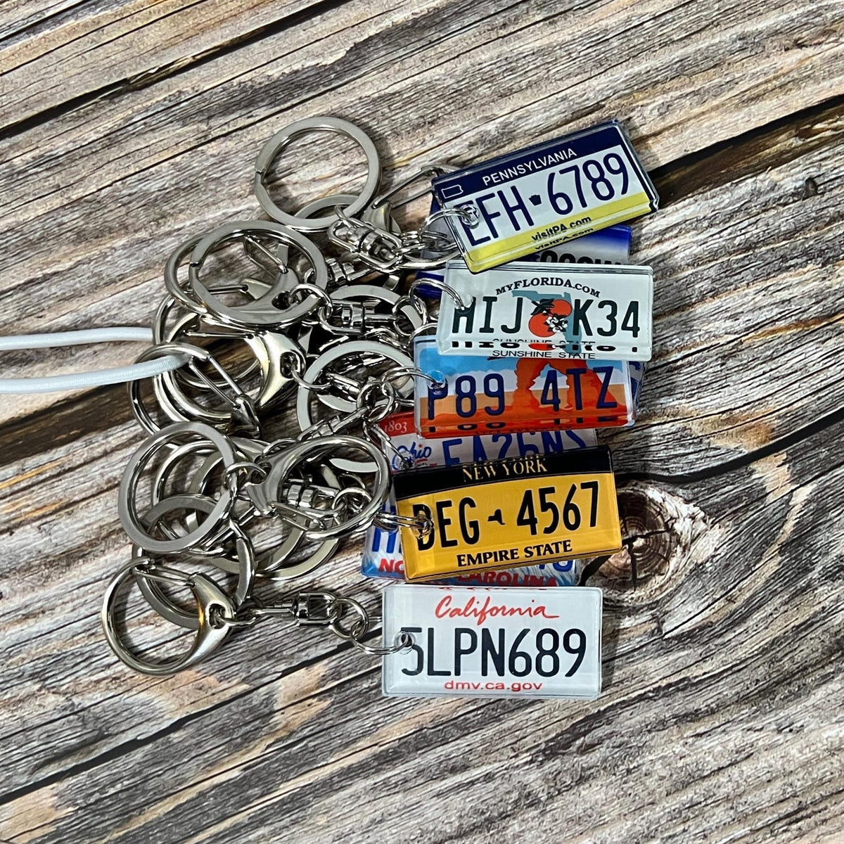 Personalized State License Plate Keychain Custom Acrylic Car Keyring