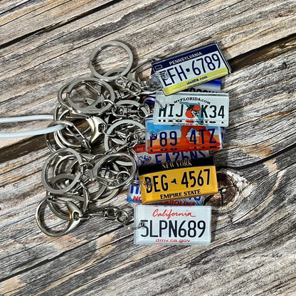 Personalized State License Plate Keychain Custom Acrylic Car Keyring