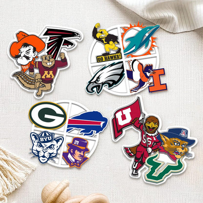 Personalized 3D Sports Teams Collage Acrylic Magnet: Sports Team Mascot Magnet Gift