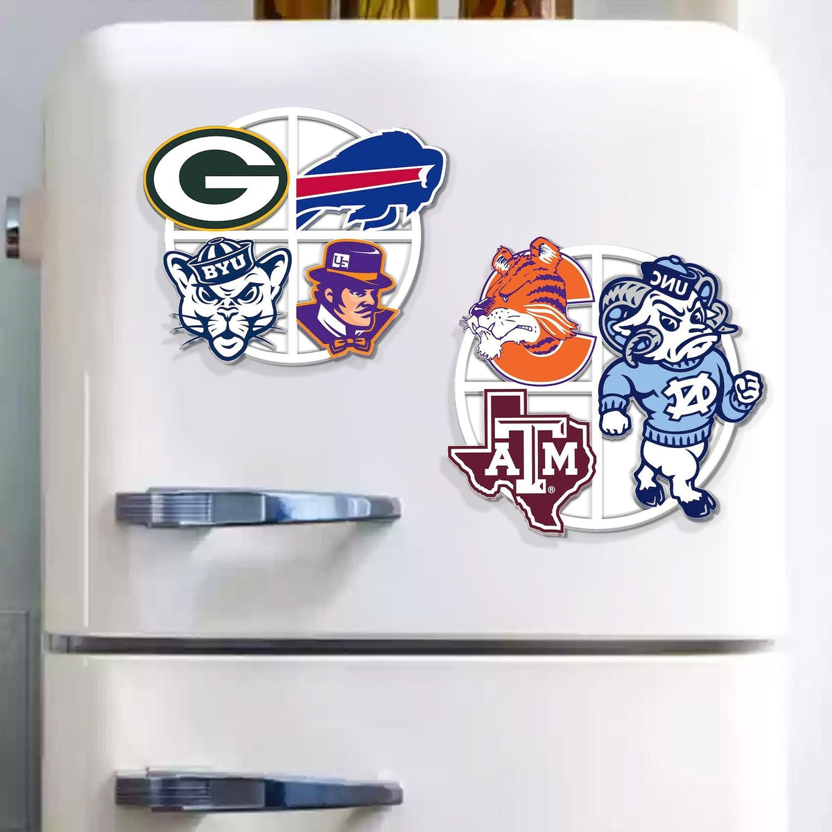 Personalized 3D Sports Teams Collage Acrylic Magnet: Sports Team Mascot Magnet Gift