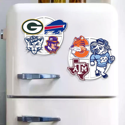 Personalized 3D Sports Teams Collage Acrylic Magnet: Sports Team Mascot Magnet Gift