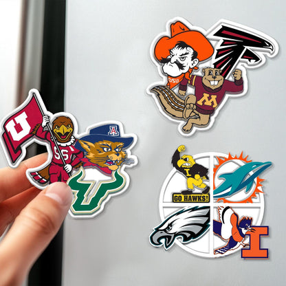 Personalized 3D Sports Teams Collage Acrylic Magnet: Sports Team Mascot Magnet Gift