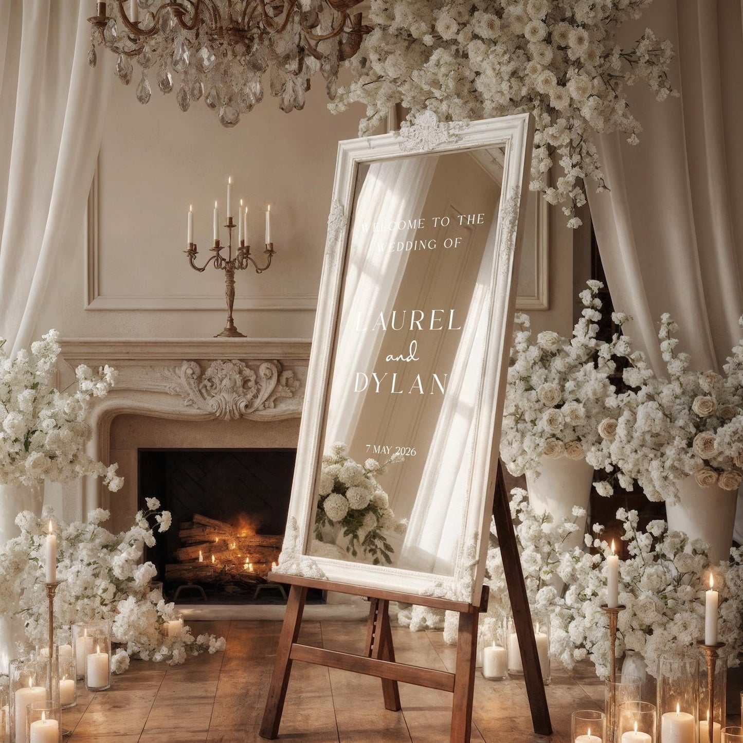 Wedding Decal, Mirror Sticker, Minimalist Welcome Sign, Custom Vinyl Lettering